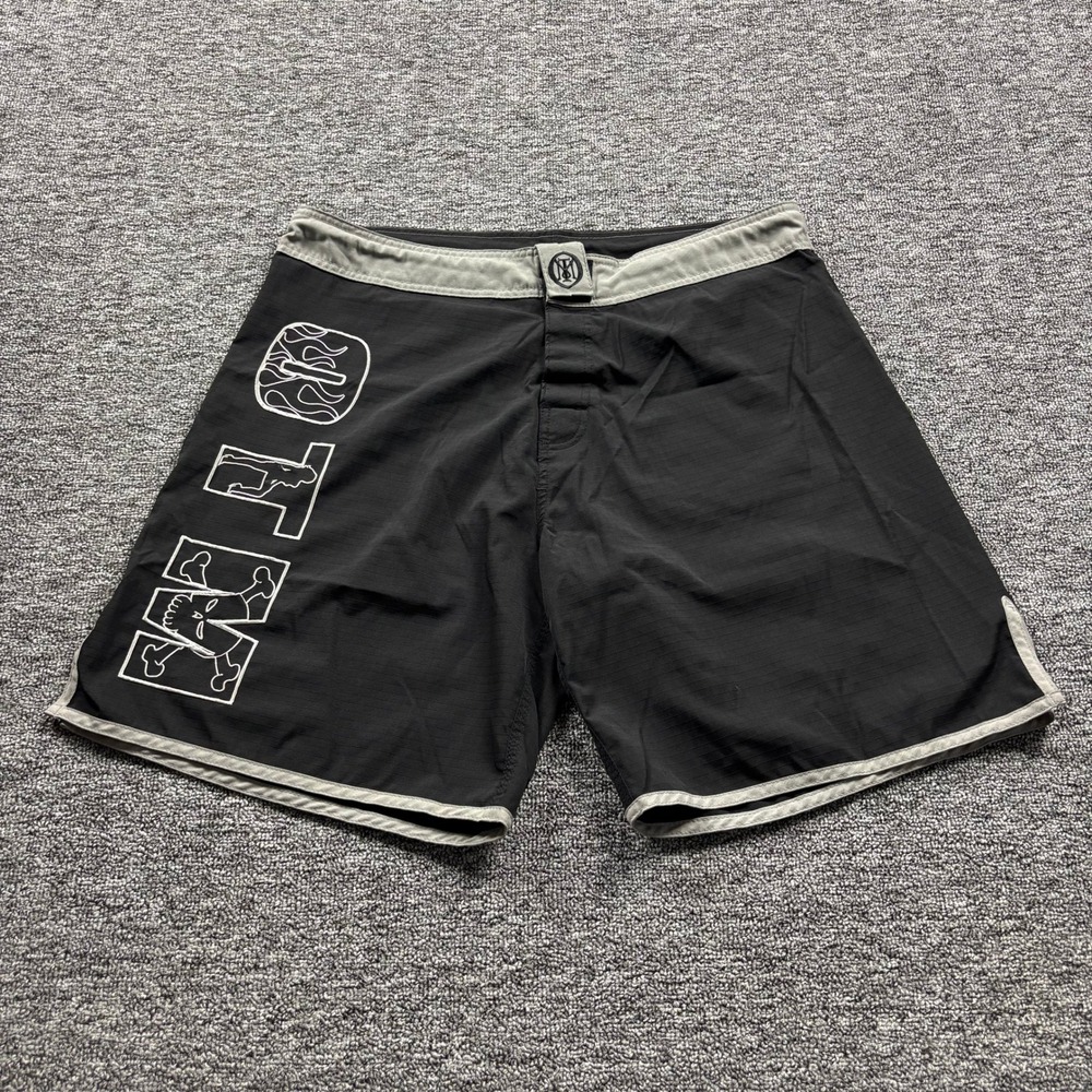 Y2K Grunge OTM Fight Shop MMA BJJ Grappling Black Board Shorts Size 36
